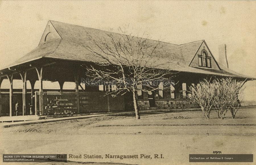 Postcard: Railroad Station, Narragansett Pier, Rhode Island